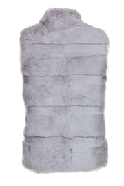 Current Boutique-Love Token - Light Grey Rabbit Fur Clasped Vest Sz L