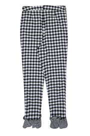 Current Boutique-Lovers + Friends - Black & White Gingham Cigarette Pants w/ Ruffle Trim Sz M