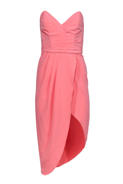 Current Boutique-Lovers + Friends - Coral Pink Strapless Dress w/ Slit Sz XS