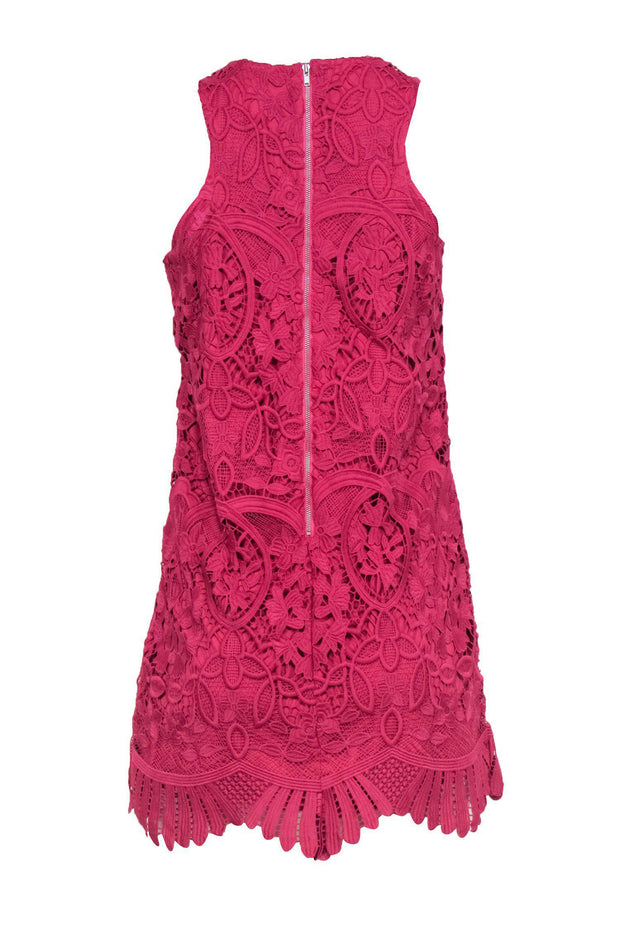 Current Boutique-Lovers + Friends - Hot Pink Lace Fitted Dress Sz S