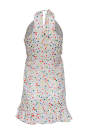 Current Boutique-Lovers + Friends - White & Rainbow Polka Dot Ruffle Wrap Dress Sz S