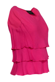 Current Boutique-Luisa Spagnoli - Hot Pink Tiered Silk Tank Sz S