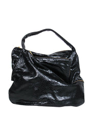 Current Boutique-Lupo - Large Black Snakeskin Hobo Bag