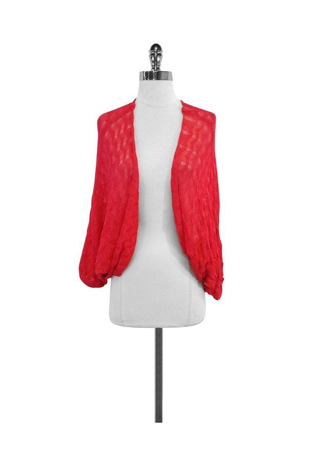 Current Boutique-M Missoni - Red Cotton Blend Knit Cardigan Sz 6