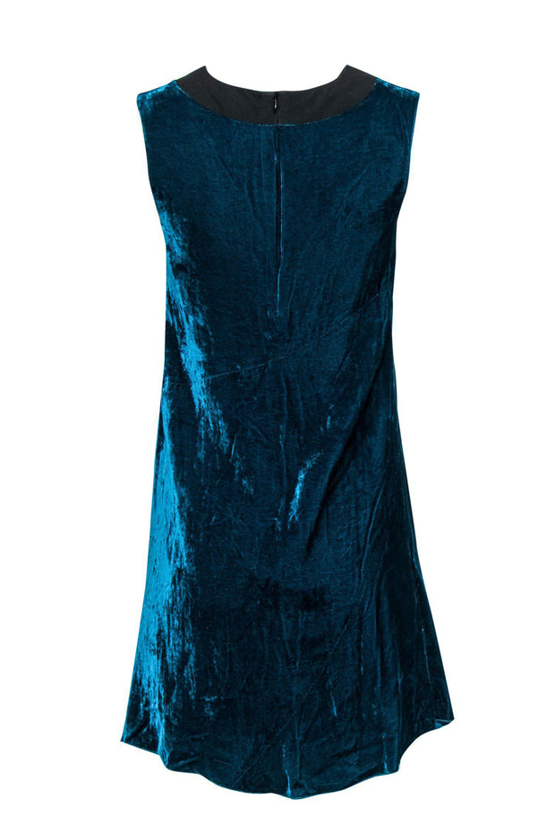 Current Boutique-M Missoni - Teal Velvet Sleeveless Shift Dress Sz 0