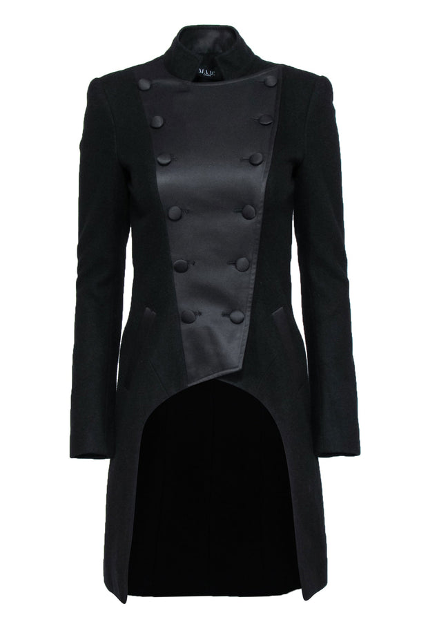 Current Boutique-MAAC London - Black Longline Double Breasted Wool Blend Coat Sz 4