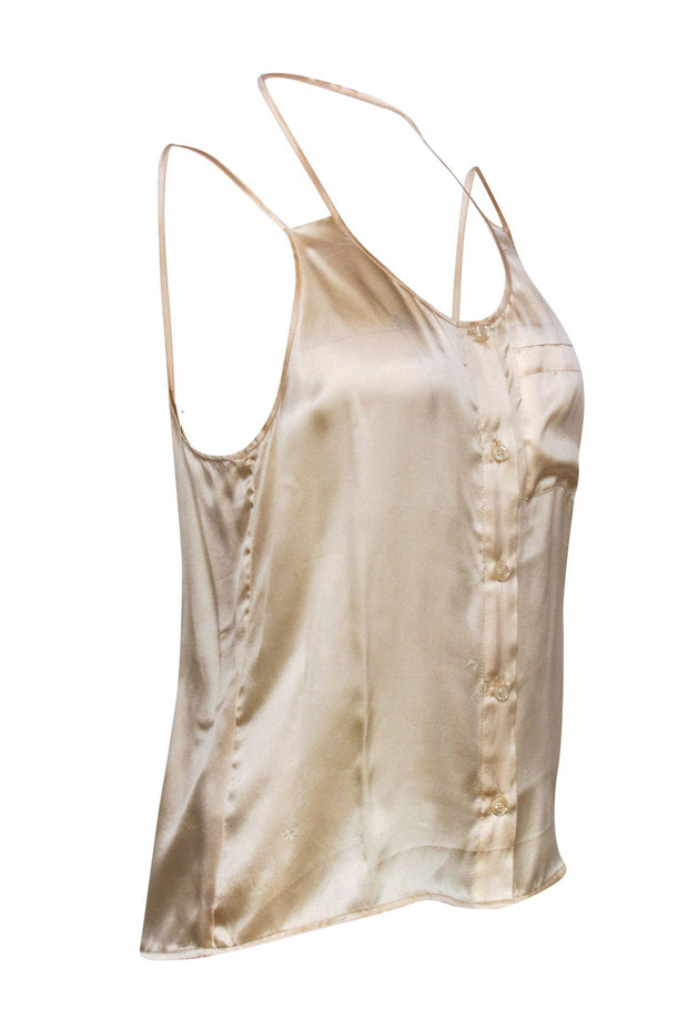 Current Boutique-MM6 Maison Margiela - Creamy Silk Button Down Strappy Tank Sz 6