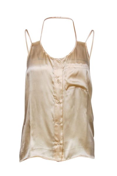 Current Boutique-MM6 Maison Margiela - Creamy Silk Button Down Strappy Tank Sz 6