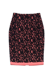 Current Boutique-MSGM - Black Lace & Pink Wool Pencil Skirt Sz 6