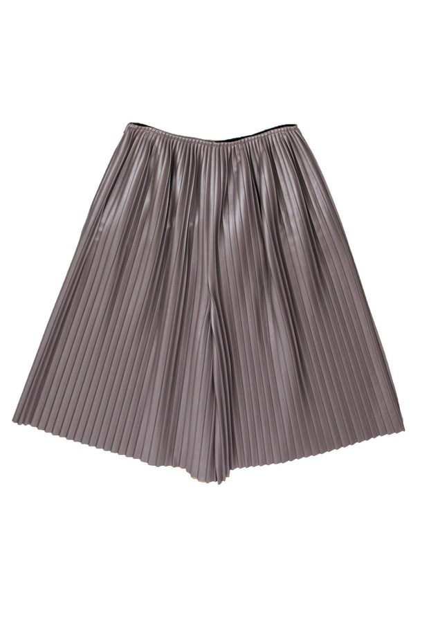 Current Boutique-MSGM - Taupe Pleated Faux Leather Culottes Sz 8