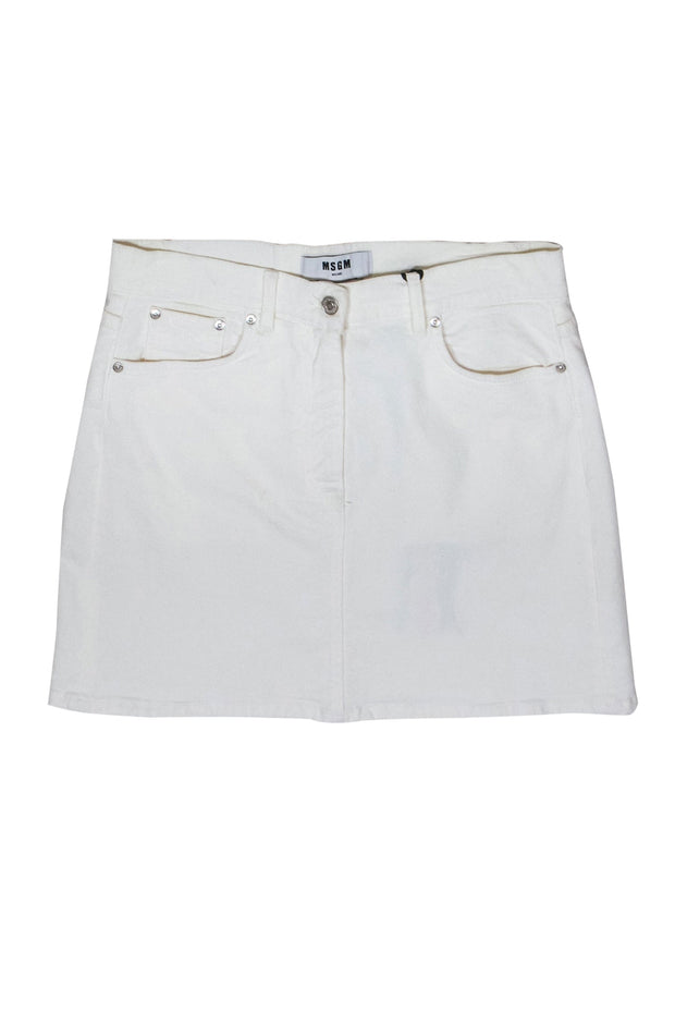 Current Boutique-MSGM - White Mini Skirt Sz 8