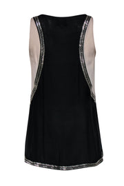 Current Boutique-Madison Marcus - Black & Tan Semi-Sheer Beaded Tank Sz XS