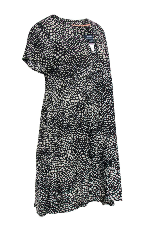 Current Boutique-Maeve - Black & White Dot Print Shift Dress Sz MP