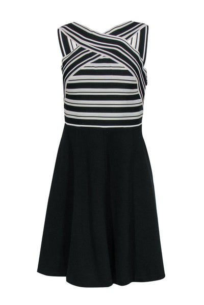 Current Boutique-Maeve - Black & White Striped Bodice Dress Sz 4