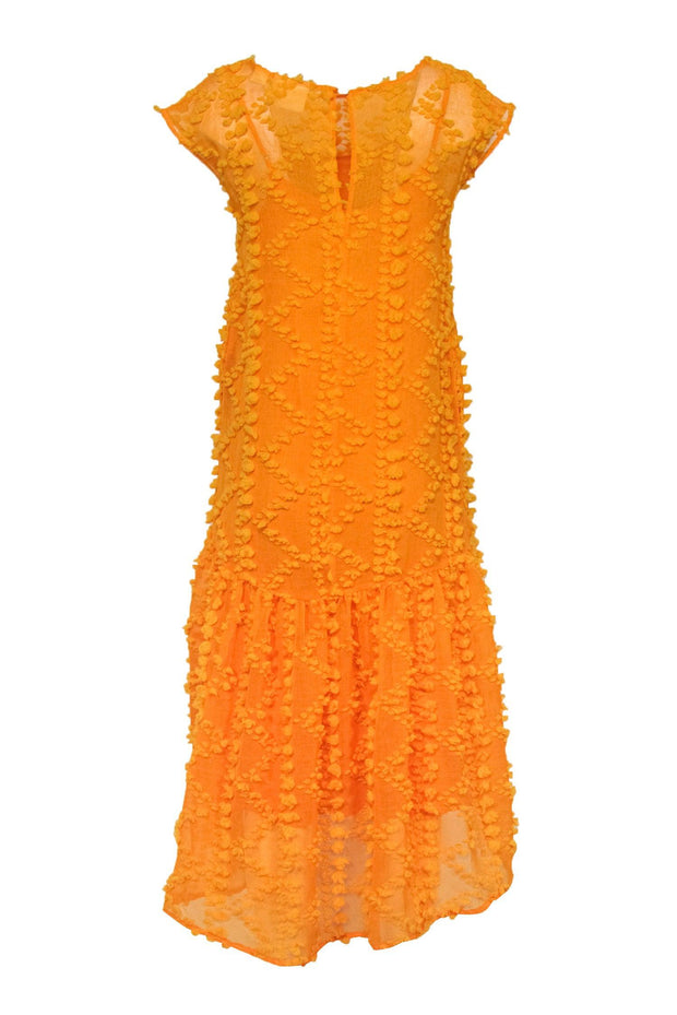 Current Boutique-Maeve - Marigold Orange Sleeveless Textured Dress w/ Flounce Hem Sz XS