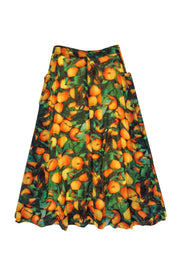 Current Boutique-Maeve - Orange Printed Cotton Button-Front Maxi Skirt Sz 2