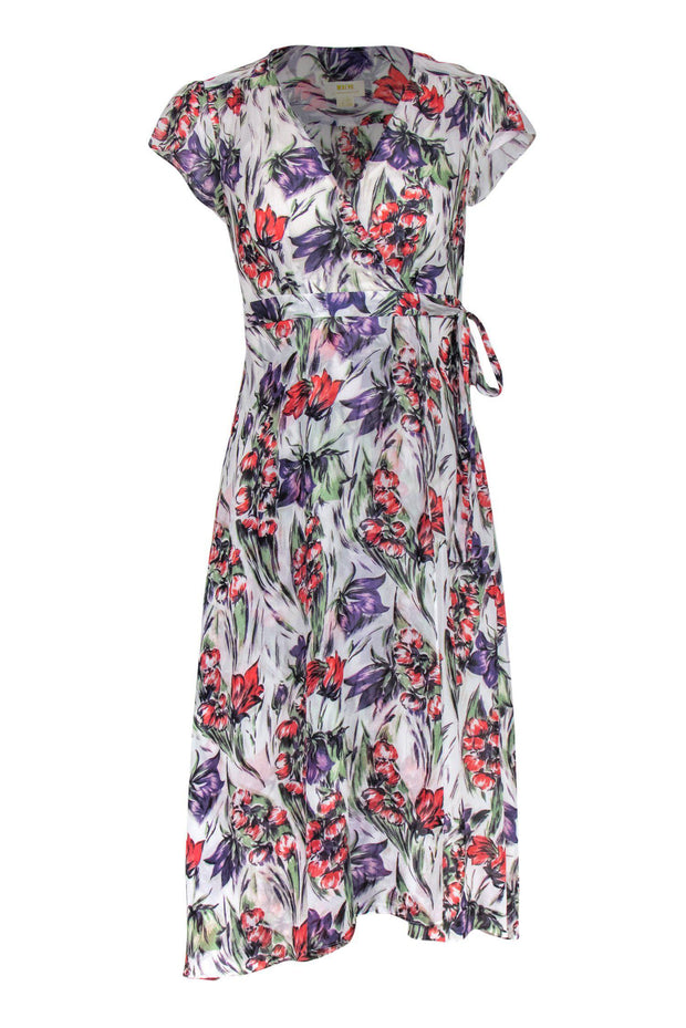 Current Boutique-Maeve - White Floral Faux Wrap Maxi Dress Sz 00