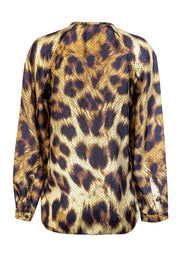 Current Boutique-Magaschoni - Animal Print Silk Blouse Sz 8