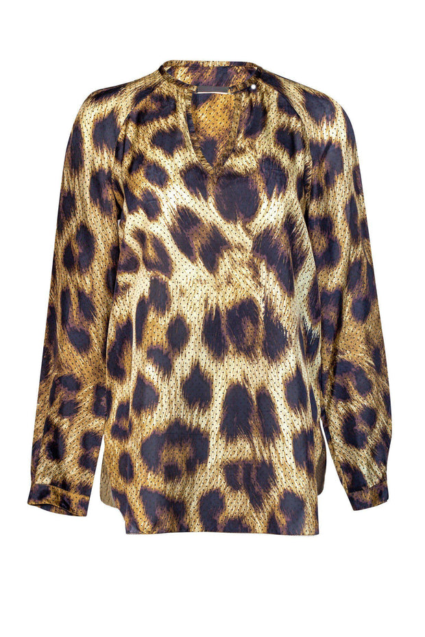 Current Boutique-Magaschoni - Animal Print Silk Blouse Sz 8