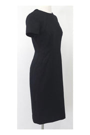 Current Boutique-Magaschoni - Black Wool Blend Sheath Dress w/ Silk Piping Sz 6