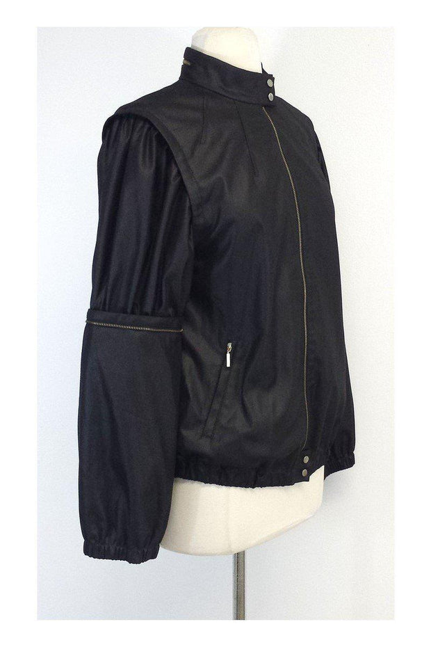 Current Boutique-Magaschoni - Black Wool Bomber Jacket Sz 2