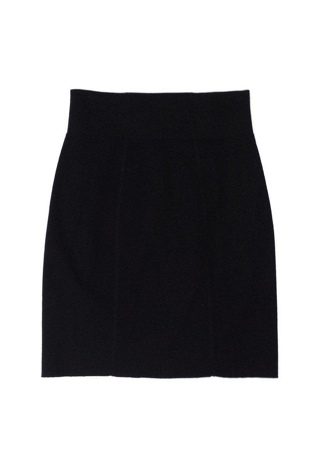 Current Boutique-Magaschoni - Black Wool Pencil Skirt Sz S