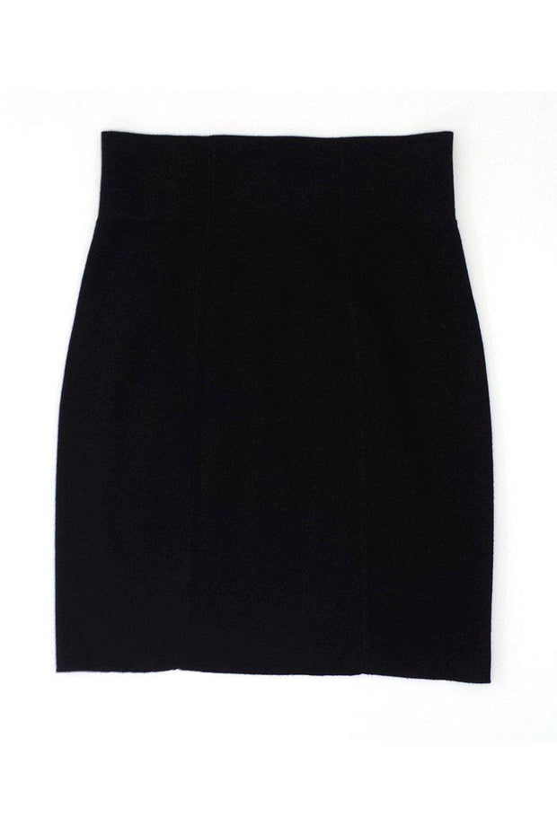 Current Boutique-Magaschoni - Black Wool Pencil Skirt Sz S