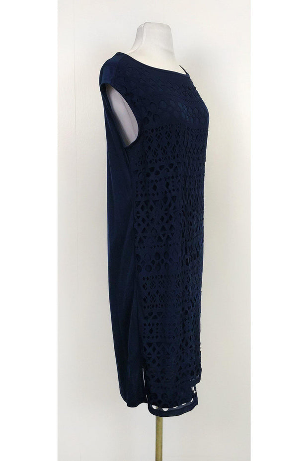 Current Boutique-Magaschoni - Navy Laser Cut Dress Sz S