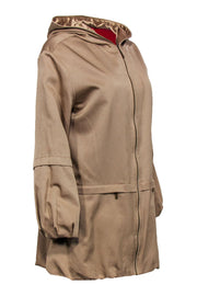 Current Boutique-Magaschoni - Tan Hooded Zip-Up Jacket Sz M