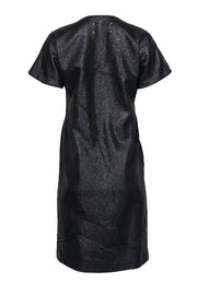 Current Boutique-Maison Martin Margiela - Black Metallic Gathered Twist Shift Dress Sz 8