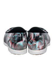 Current Boutique-Maison Martin Margiela - Black & Multicolored 3D Floral Print Loafers Sz 10