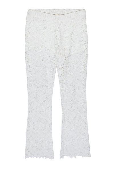 Current Boutique-Maje - White Lace Crocheted Flare Pants Sz S