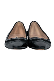 Current Boutique-Manolo Blahnik - Black Suede & Leather Brogue Ballet Flats Sz 8