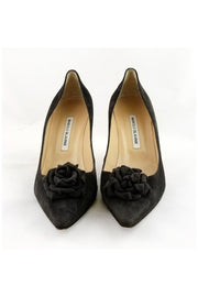 Current Boutique-Manolo Blahnik - Brown Suede Rosette Pumps Sz 11