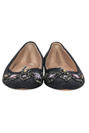 Current Boutique-Manolo Blahnik - Crystal-Toe Canvas Flats Sz 7