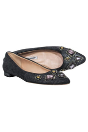 Current Boutique-Manolo Blahnik - Crystal-Toe Canvas Flats Sz 7