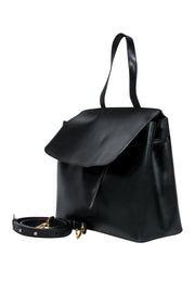 Current Boutique-Mansur Gavriel - Black Leather Convertible Structured Satchel