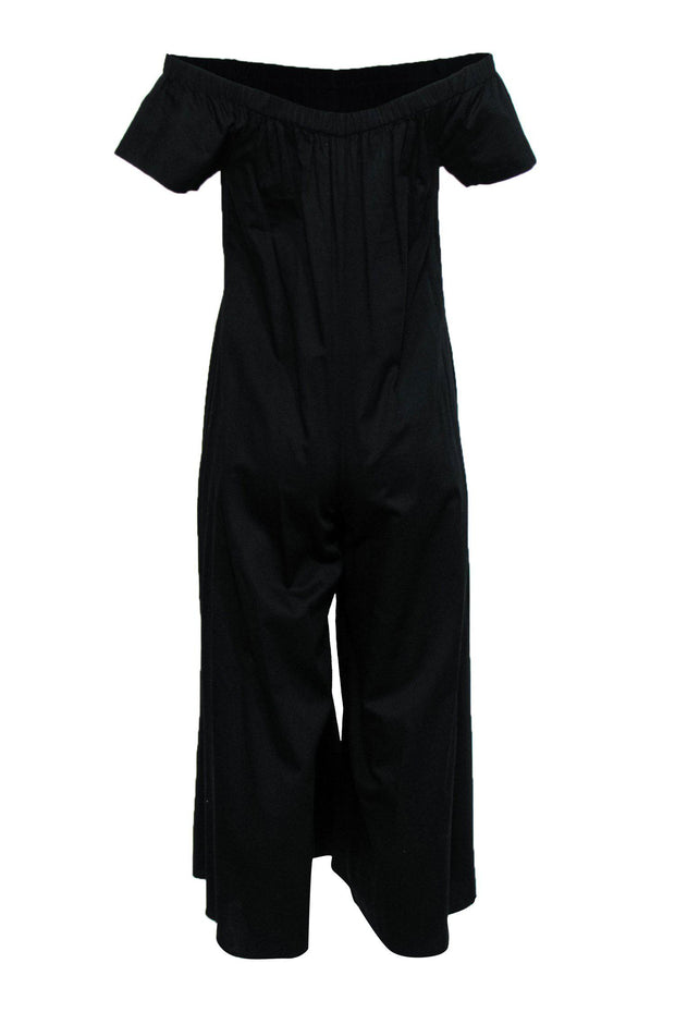 Current Boutique-Mara Hoffman - Black Cotton Off-the-Shoulder Jumpsuit Sz XS