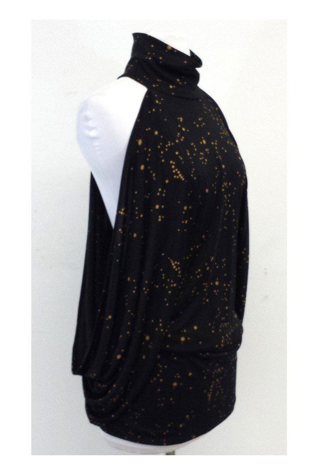 Current Boutique-Mara Hoffman - Black & Gold Star Butterfly Sleeve Dress Sz S