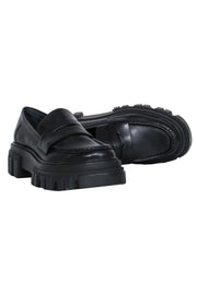 Current Boutique-Marc Fisher - Black Leather Platform Loafers Sz 7