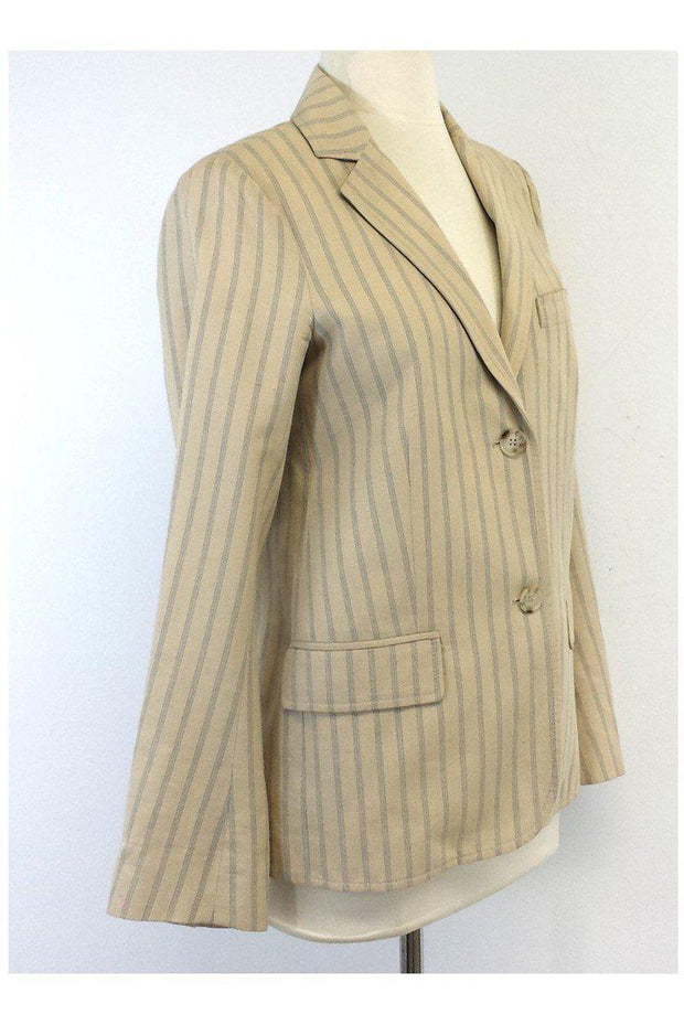 Current Boutique-Marc by Marc Jacobs - Beige & Blue Striped Cotton Blazer Sz 2