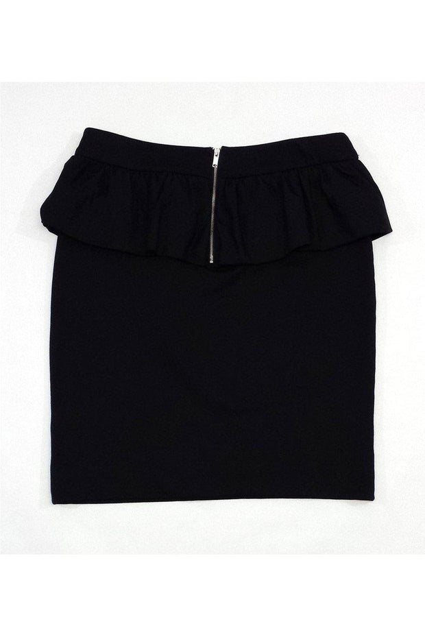 Current Boutique-Marc by Marc Jacobs - Black Cotton Blend Peplum Skirt Sz M