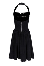 Current Boutique-Marc by Marc Jacobs - Black Halter Dress w/ Silver Sequins Sz S