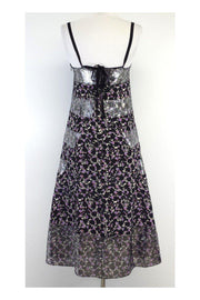 Current Boutique-Marc by Marc Jacobs - Black & Purple Metallic Striped Dress Sz 2