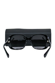 Current Boutique-Marc by Marc Jacobs - Black Rectangle Sunglasses w/ Silver Cutouts