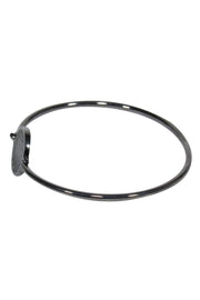 Current Boutique-Marc by Marc Jacobs - Black Titanium Logo Bangle Bracelet