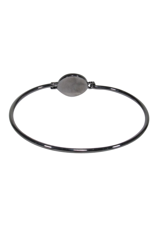 Current Boutique-Marc by Marc Jacobs - Black Titanium Logo Bangle Bracelet