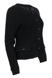 Current Boutique-Marc by Marc Jacobs - Black Wool Rounded Collar Jacket Sz S