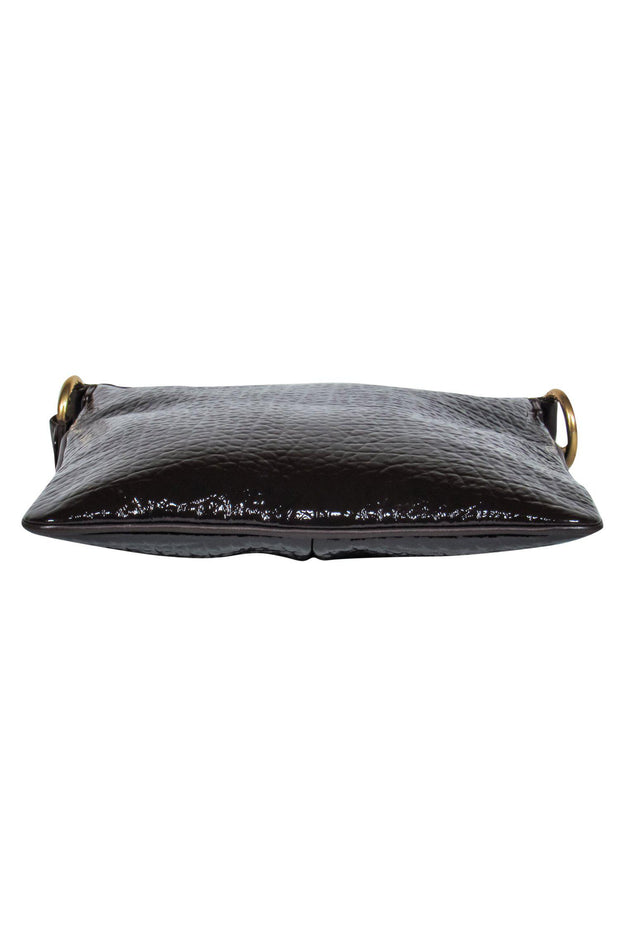 Current Boutique-Marc by Marc Jacobs - Brown Patent Leather Reptile Embossed Crossbody