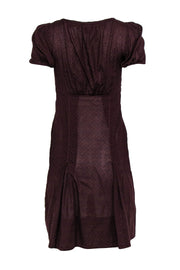 Current Boutique-Marc by Marc Jacobs - Burgundy Cap Sleeve Cotton A-Line Dress Sz 0